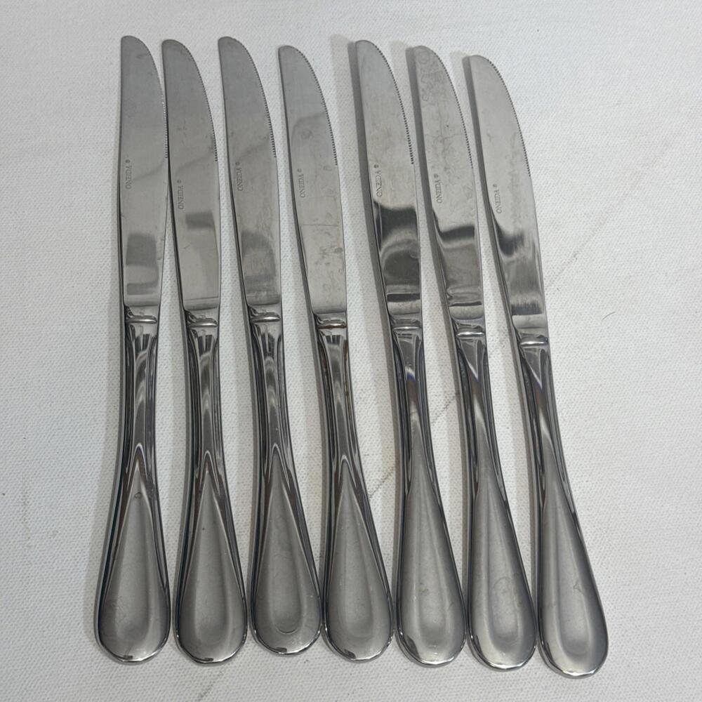 7 Oneida Flight Reliance Stainless Steel Flatware Knives‎ Soar Glossy Preowned